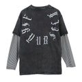 Askyurself T-shirts Striped Loose Long Sleeve T-shirt for Men and Women