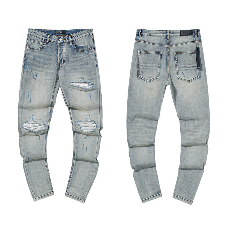 Amiri Jeans Ripped Patch Slim-Fit Stretch Slim-Fit Jeans